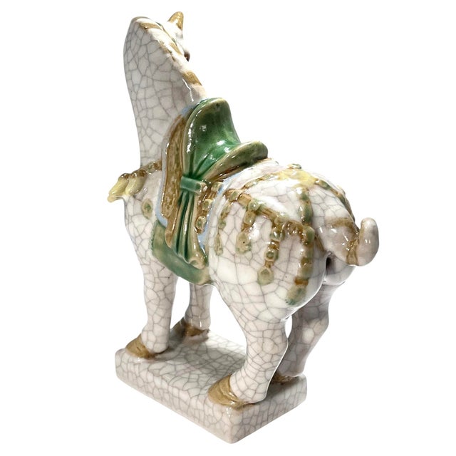 Ceramic Mid Century Chinese Ceramic War Horse For Sale - Image 7 of 9