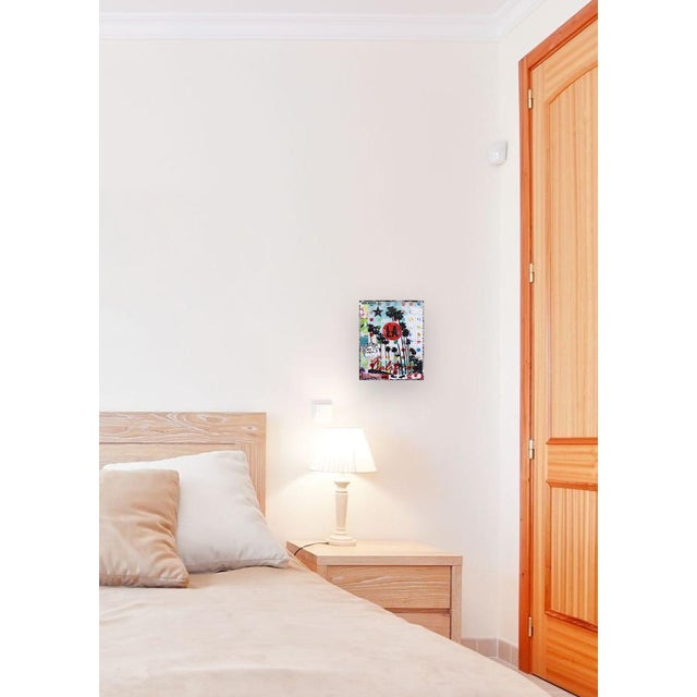 Textile Starring La - Abstract Colorful Textural Distressed City Collage Original Artwork by Marion Duschletta For Sale - Image 7 of 9