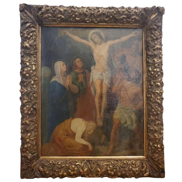 Circle of Anthony Van Dyck, The Crucifixion, 17th Century, Oil on Canvas For Sale - Image 10 of 10