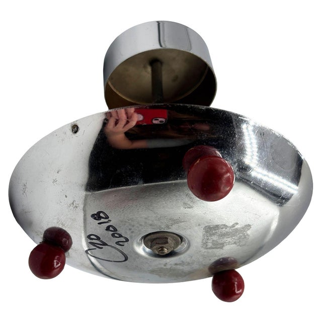 Metal Early Mid 20th Century Chrome and Bakelite Ashtray W/ Pull-Match Dispenser For Sale - Image 7 of 9