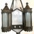 Black Vintage American Albert Sechrist Wrought Iron, Glass Eight-Light Pendant Lantern For Sale - Image 8 of 12