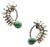 Emerald and Baguette Diamond Drop Stud Earrings For Sale