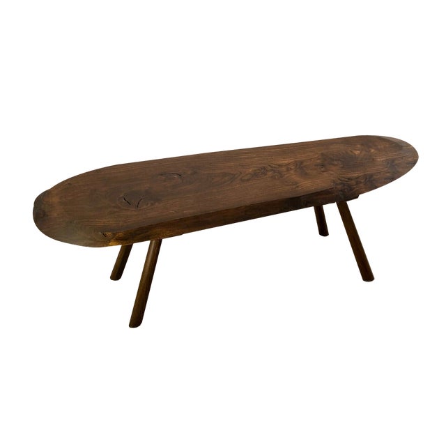 Gouge-cut Wooden Coffee Table, France, 1950s For Sale