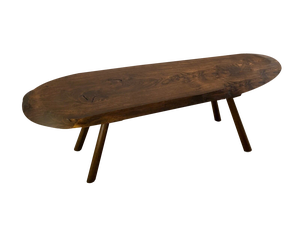 Gouge-cut Wooden Coffee Table, France, 1950s