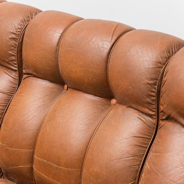 Vintage Three-Seater Leather Sofa, 1970s For Sale - Image 3 of 13