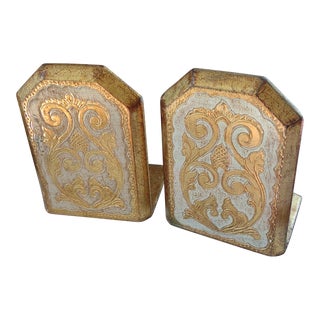 1960s Vintage Italian Florentine Bookends - Set of 2 For Sale
