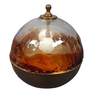 Modern Sphere Table Lamp in Murano Glass and Brass, 1960s For Sale
