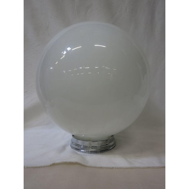 1930s 1930s Round Sphere Milk Glass Ceiling Globe With Fitter For Sale - Image 5 of 5