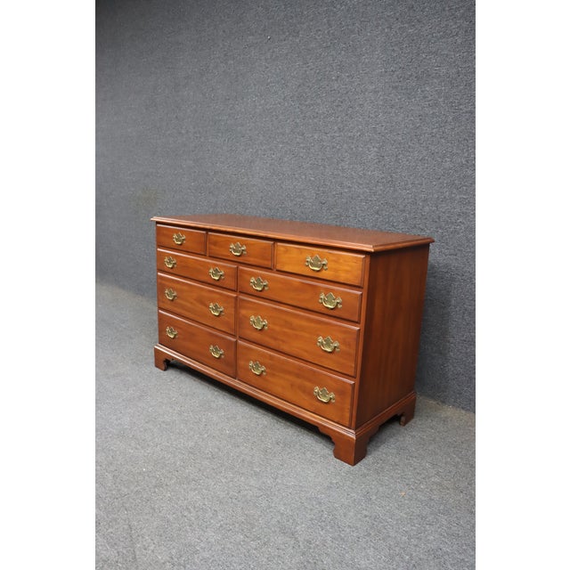 Henkel Harris 1980s Henkel Harris Wild Black Cherry Dresser – 9 Drawer For Sale - Image 4 of 13