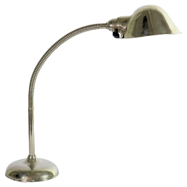 Industrial Goose Neck Table Lamp, 1930s For Sale