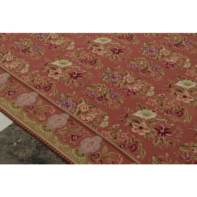 1980s 1980s Vintage Needlepoint Rug in Red With Floral Patterns - by Rug & Kilim For Sale - Image 5 of 8