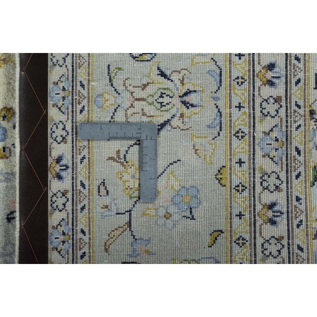 Hand-Knotted Oriental Rug Kashan Kork Rug in Pastel Shades & Fine Pile Wool For Sale - Image 12 of 13