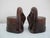 19th Century Antique Bennington/Rockingham Lion Head Ceramic Window Furniture Sash Rests Pair For Sale - Image 5 of 8