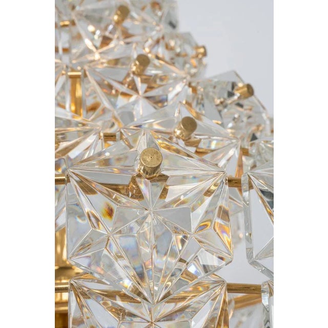 1970s Huge Brass and Crystal Glass Chandelier by Kinkeldey, Germany, 1970s For Sale - Image 5 of 16