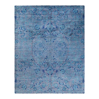Suzani Hand Knotted Area Rug, Purple - 8' 3" x 10' 4" For Sale