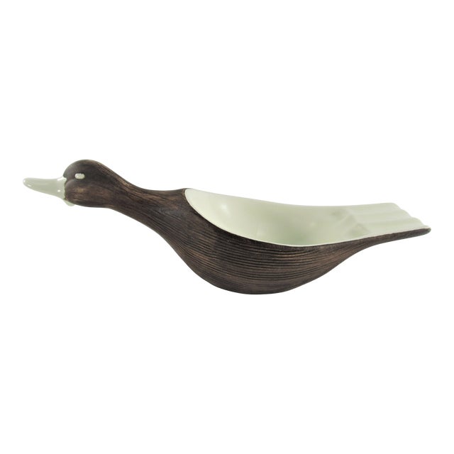 Vintage MidCentury Modern Folk Art Pottery Ceramic Duck Ashtray Chairish