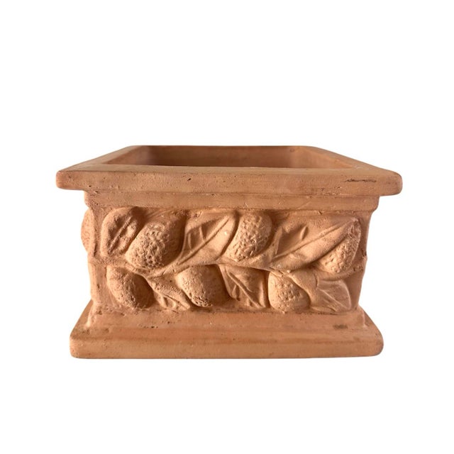 Italian Terracotta Square Citrus Lemon Garden Box Planter / Pot / Vessel, Impruneta For Sale - Image 4 of 10