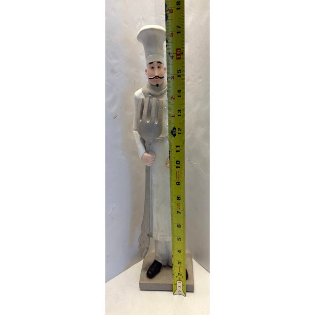 Late 20th Century French Country Chef Figurative Sculpture, Whimsical Kitchen Decor, 18” For Sale In Indianapolis - Image 6 of 9
