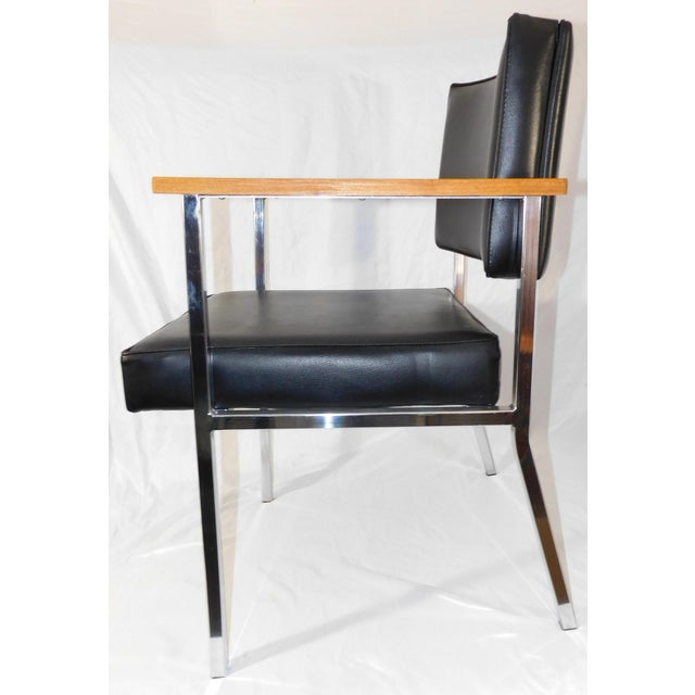 1970s Vintage Cole / Litton Restored Chrome & Vinyl Office Arm Chair For Sale - Image 9 of 18