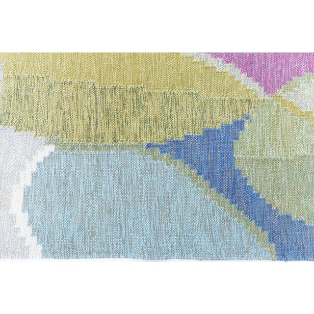 Doris Leslie Blau Vintage Swedish Light Beige Flatweave Rug By Ingegerd Silow For Sale - Image 11 of 11