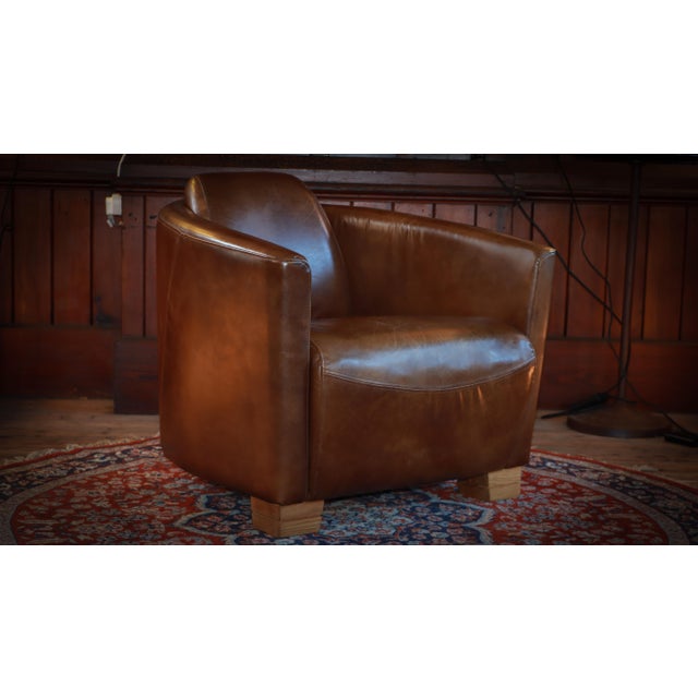 Halo Mars Aviator Rocket Club Armchair in Cigar Brown Leather from Timothy Oulton, 2010s For Sale - Image 6 of 16