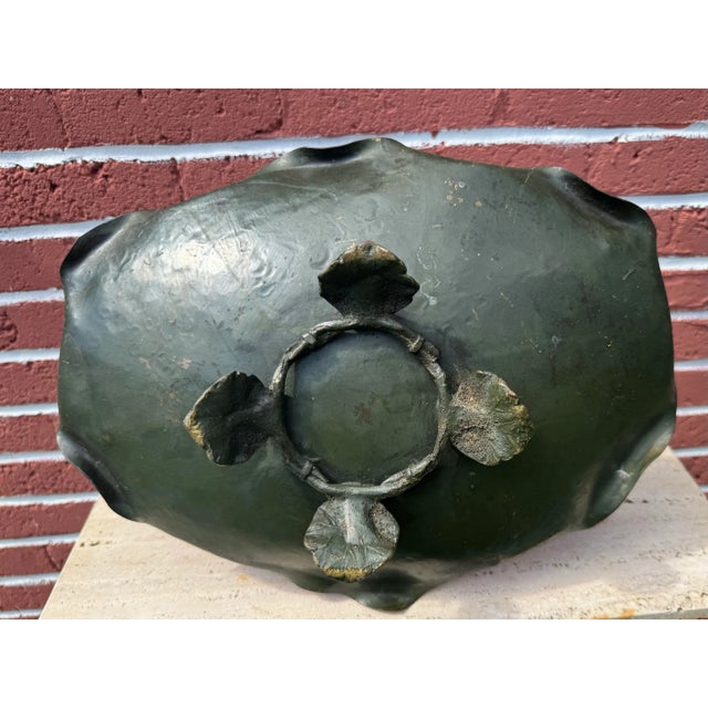 Large 16 1/2” Fine Antique Cold Painted All Bronze Basket For Sale - Image 10 of 11