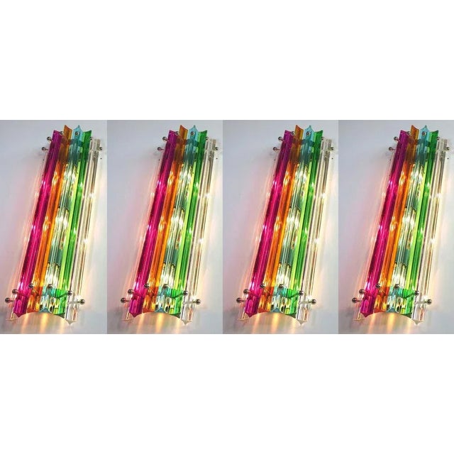 Vintage Italian Wall Sconce in Murano Glass, 1990s, Set of 4 For Sale - Image 3 of 10