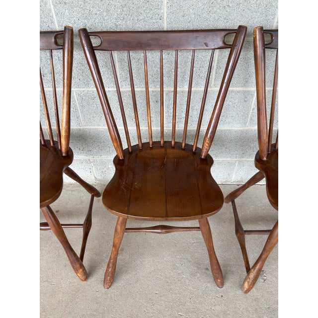 American Sprague & Carleton Antique Birdcage Style Maple Side Chairs - Set of 4 For Sale - Image 3 of 9