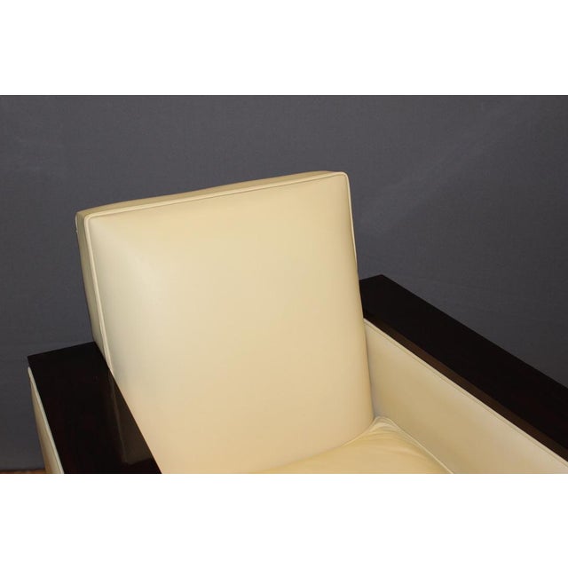 Set of Art Deco style Armchairs in Rosewood & Leather, 1980s For Sale - Image 10 of 16