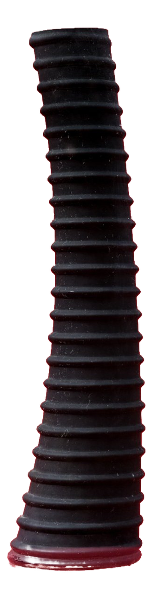 Postmodern Sculptural Glass Vase in Glass and Black Rubber, Italy, 1970s-1980s