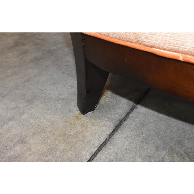 Orange Century Furniture Velvet Peach/Orange Slipper Chair For Sale - Image 8 of 11