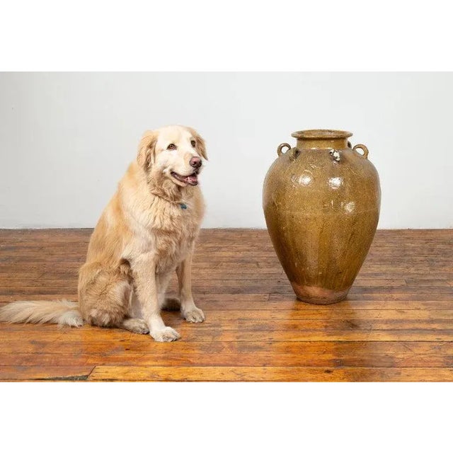 Asian 19th Century Ceramic Martaban Water Jar For Sale - Image 3 of 13