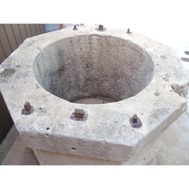Large 19th Century French Burgundy Limestone Well Head Finished “A La Boucharde” For Sale - Image 17 of 17