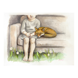 When We Ran Out of Words - Original Contemporary Figurative Acrylic Painting on Paper by Amanda Immurs