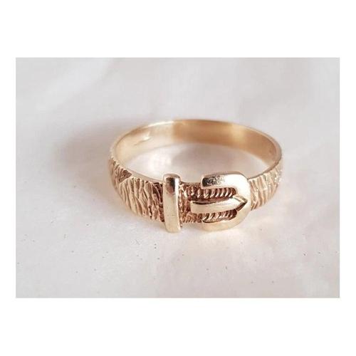 Vintage 9ct Yellow Gold Buckle Ring, 1982 For Sale - Image 6 of 18