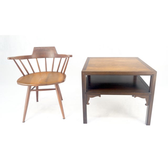 Brown Baker Rosewood Ebonized Mahogany 22" Square Side Lamp Occasional Table MINT! For Sale - Image 8 of 10