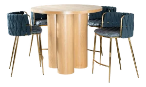 Balmain Counter Height Dining Table Set with Blue Chairs