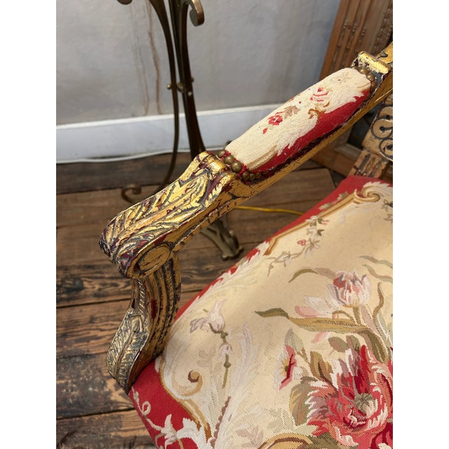 Wood Giltwood & Tapestry Armchair For Sale - Image 7 of 16