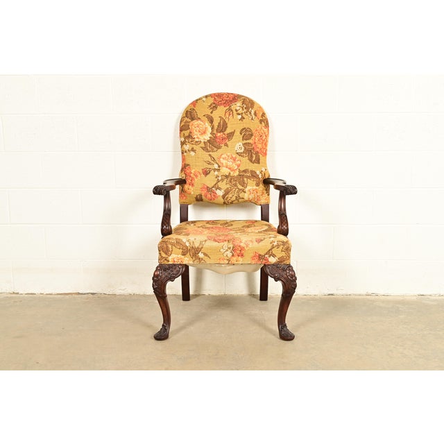 Berkey & Gay Antique Chippendale Carved Walnut Armchair, Circa 1920s For Sale - Image 12 of 12