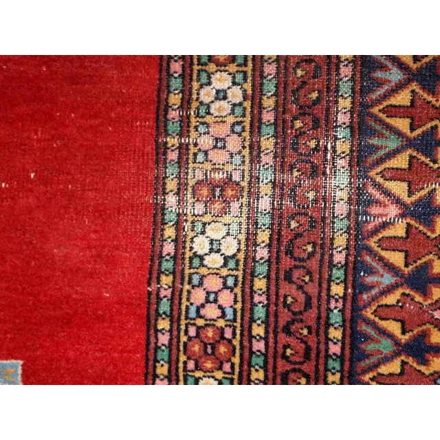 Textile 1960s Handmade Vintage Distressed Uzbek Bukhara Rug For Sale - Image 7 of 10