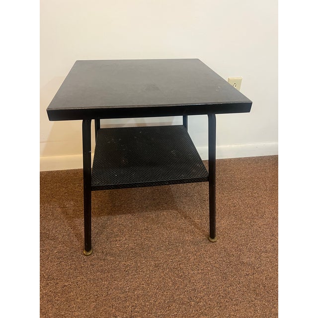 Black 1950s Simmons Black Metal Side Table For Sale - Image 8 of 8