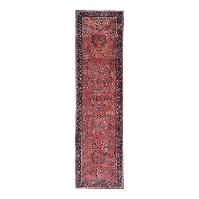 Vintage Indian Sarouk Rug Runner, 02'08 X 09'07 For Sale