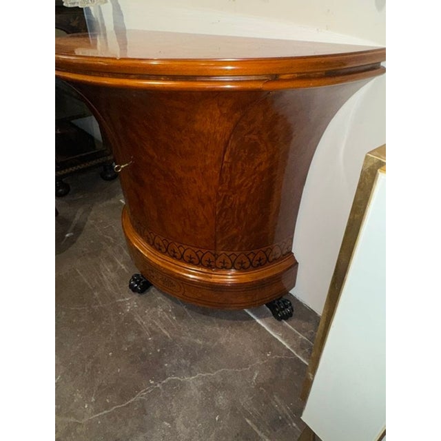 1940s Fine Quality Italian Walnut Demi-Lune Side Table For Sale - Image 5 of 6