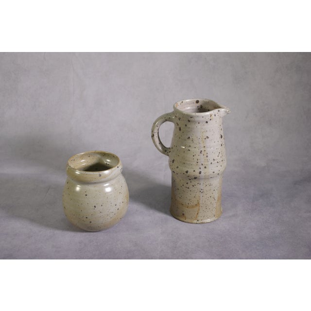 Pyrite Stoneware Pot and Pitcher by Lanusé / Fégréac, 1960s, Set of 2 For Sale - Image 6 of 9