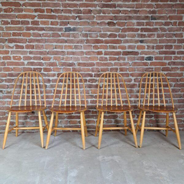 Vintage Wooden Chairs, 1960, Set of 4 For Sale - Image 5 of 6