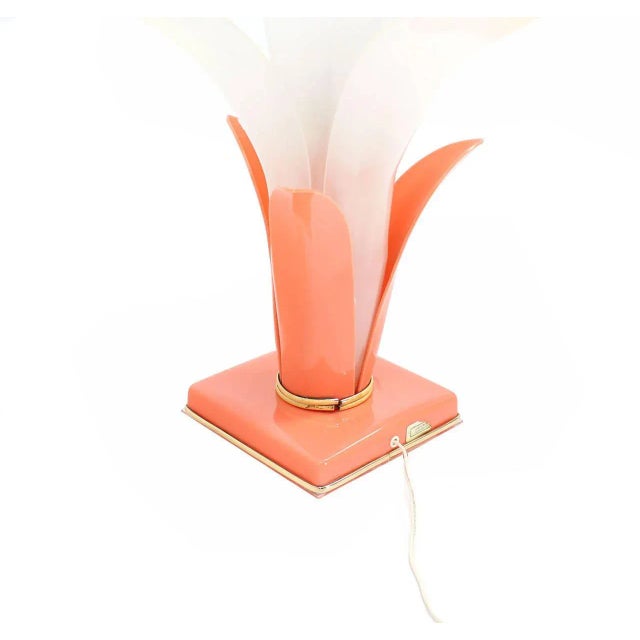 Early 20th Century Molded Acrylic Lotus Flower Table Lamp Chairish