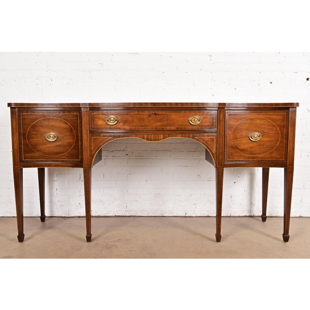 Kittinger Federal Inlaid Mahogany Serpentine Front Sideboard Credenza For Sale - Image 14 of 14