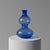 Vintage Hand Blown Blue Studio Art Glass Vase-Translucent-Double Gourd-Bottle For Sale - Image 6 of 9
