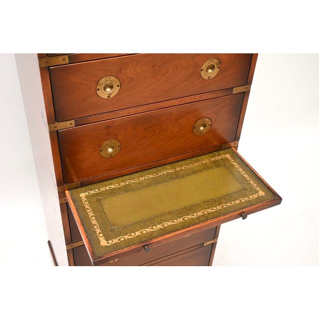 Yew Wood Military Campaign Chest of Drawers, 1950 For Sale - Image 3 of 11