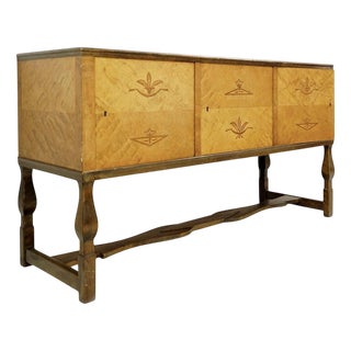 Swedish Art Deco Birch Buffet attributed to Carl Malmsten, 1930s For Sale